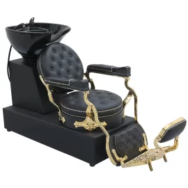 Wholesale Salon Furniture Hair Washing Gold and Black Salon Shampoo Chairs