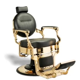 McKinley Barber Chair (Black Cushion, Gold Frame)